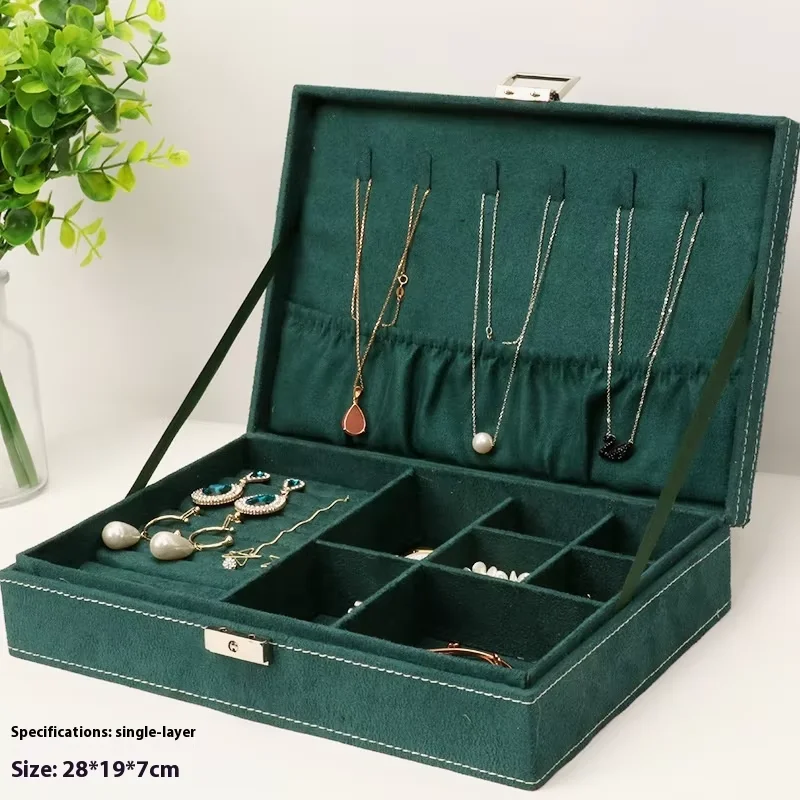 

Large Capacity Ins-style Multi-layer Suede Storage Box High-End Exquisite Luxury for Household Oversized Jewelry Container Seal