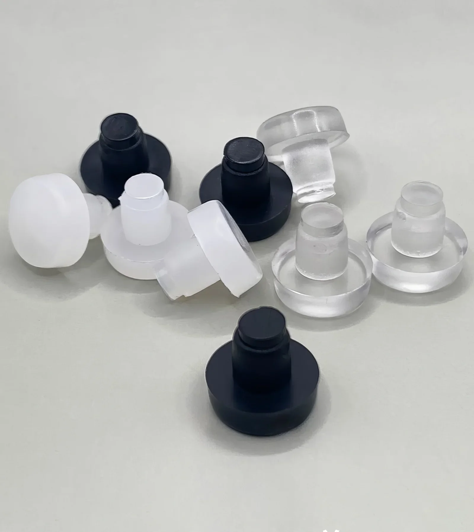 50Pcs/lot M5 M6 Furniture Embedded Bumper with Stem Rubber Screw Hole Plug Anti Slip Foot Pads Cabinet Door Grippers White Black image 5