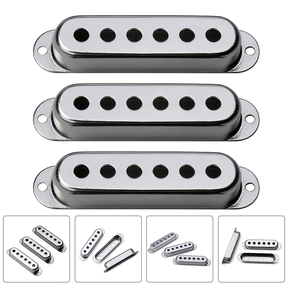 3-teilige Tonabnehmerabdeckung für Gitarre, langlebig, elektrisches Zubehör, Schutz, Schutz, Metall, robust, schützend für