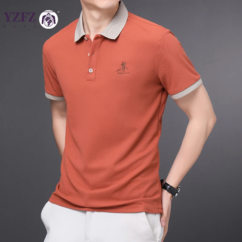 

Men's Embroidered Casual Fashion Short Sleeved POLO Shirt Summer Comfortable Top