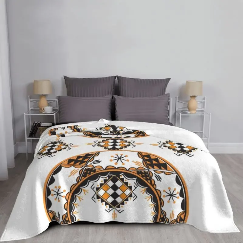 Z Imazighen coperta caldo pile morbido flanella tappeto Kabyle Amazigh coperte da tiro per divano letto viaggio autunno