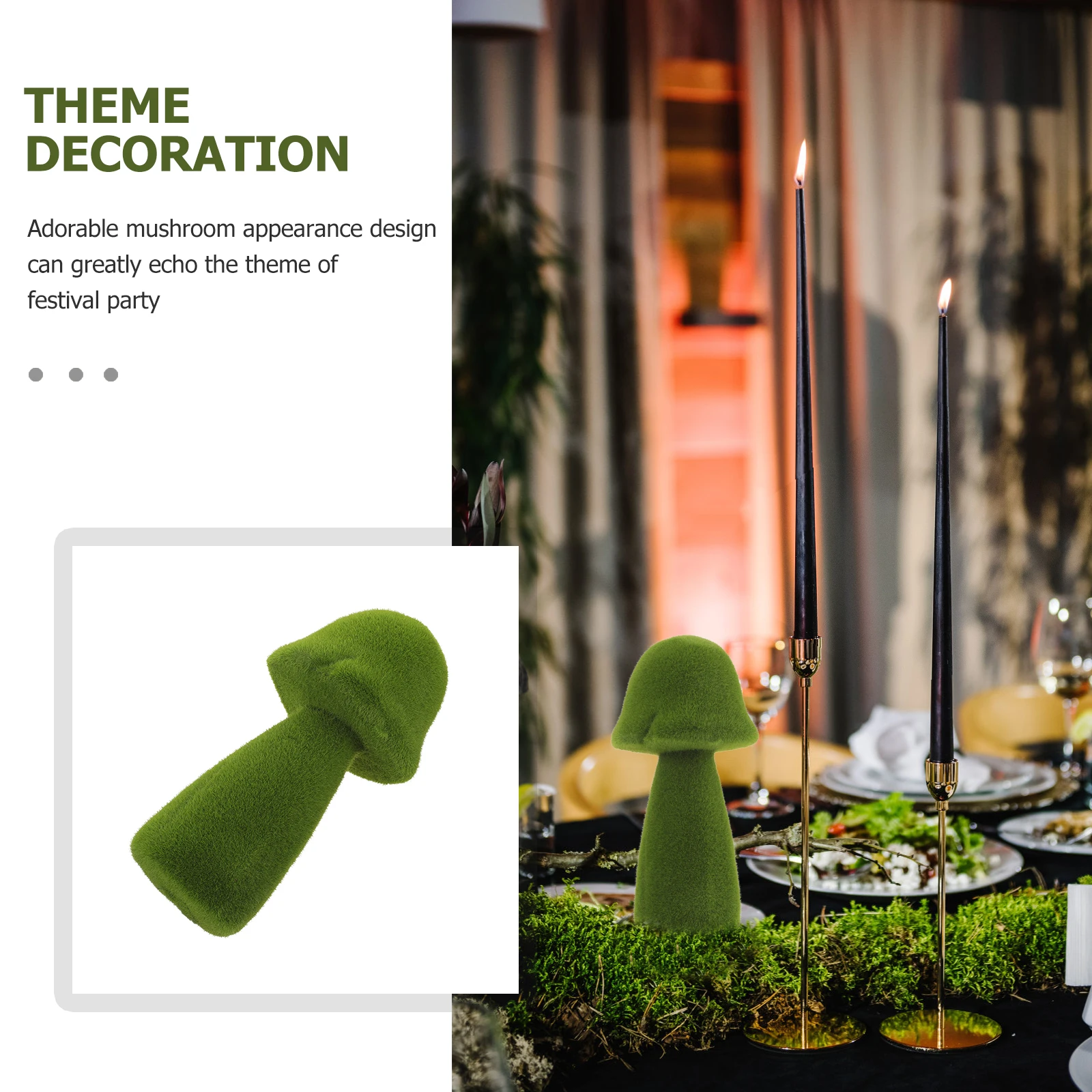 

Simulated Moss Decor Small Dark Green 23cm Garden Statue Yard Mushroom Yard Decor Sculpture Wedding Hotel Display