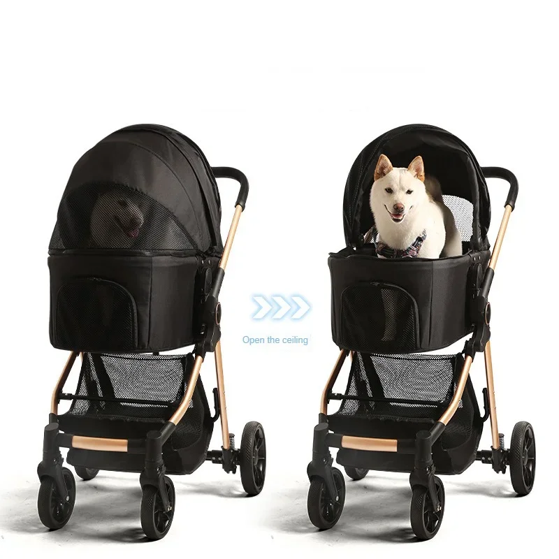 

Small Pet Trolley Lightweight 4 Wheels Foldable Pet Stroller Home Outdoor Detachable Dog and Cat Stroller Cat Bag Pet Supplies