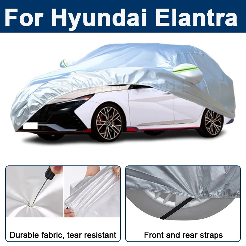 

Outdoor Full Car Cover For Hyundai Elantra with Reflective Strips Waterproof Snowproof Dustproof UV Protection Auto Parts