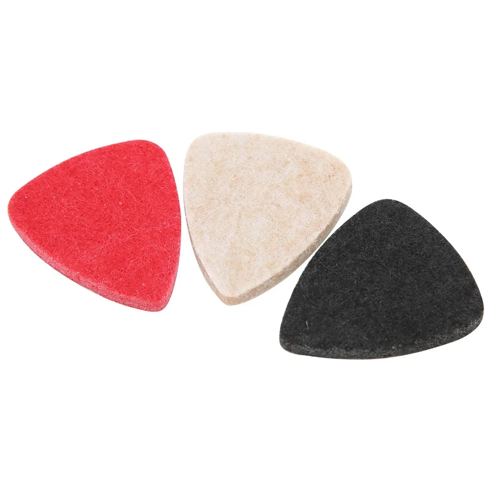 3PCS Professional Wool Felt Material Felt Guitar Picks Mixed Color Guitar Picks Ukulele Picks For Practicing