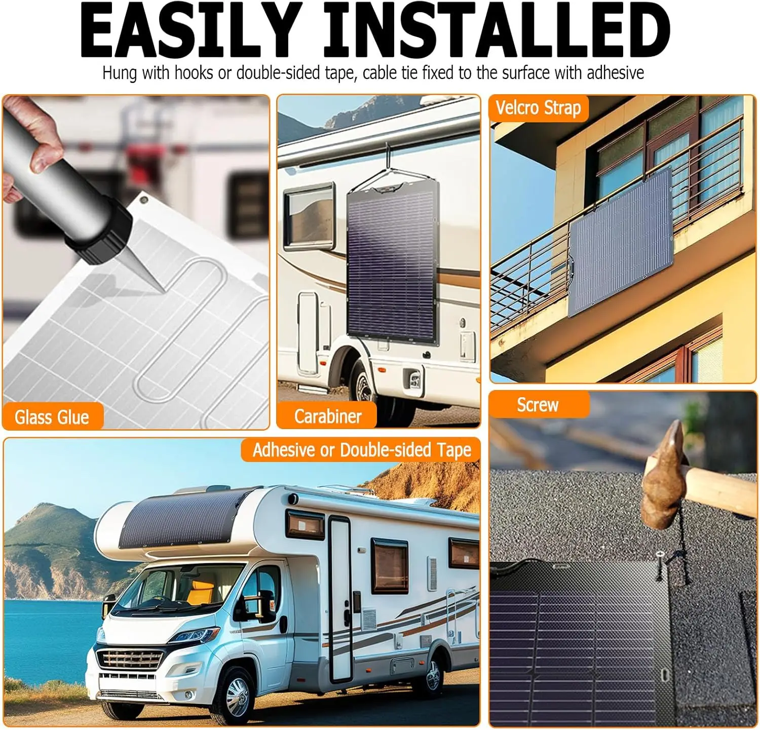 PowMr Powerful 150W Flexible Solar Panels 12V 18V Solar Cells Off-Grid 12V/24V System Solar Power PV Panel for Car RV Camping
