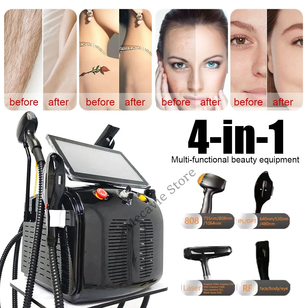 

Профессиональная лазерная эпиляция Soprano 4 в 1 Titanium Ice Platinum RF 4-Wave 755/808/940/1064nm ND:YAG Безболезненное использование для дома и салона