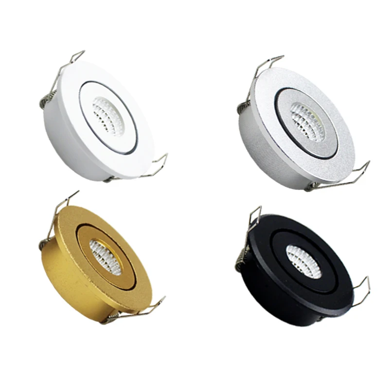 Mini 5W Led Spotligh COB z możliwością ściemniania 230v LED typu Downlight satynowy niklowy miniaturowy wyświetlacz z biżuterią 40mm wycięty lampa