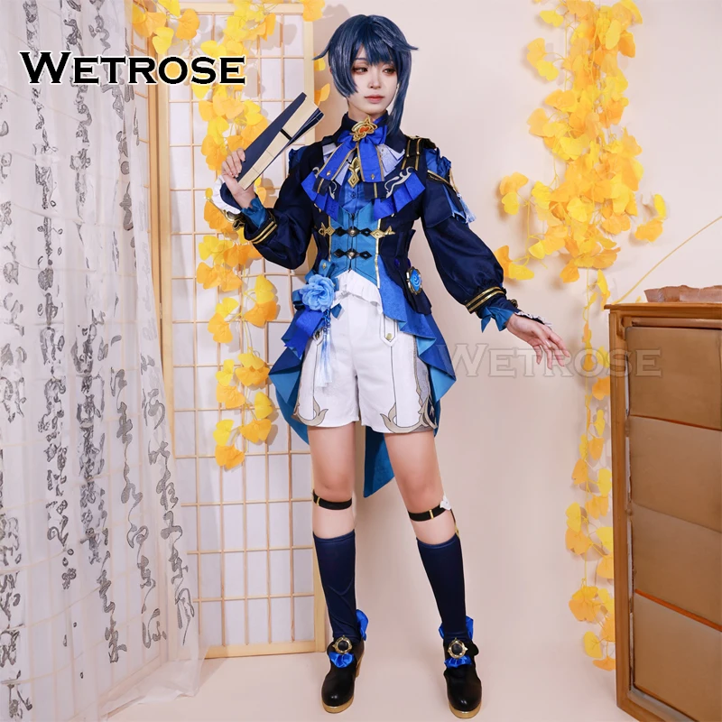 【Wetrose】 Xingqiu 2024 New Year Outfit Skin Cosplay Costume Genshin Impact Bamboo Rain Xing Qiu Син Цю Lantern Rite Attire Dress