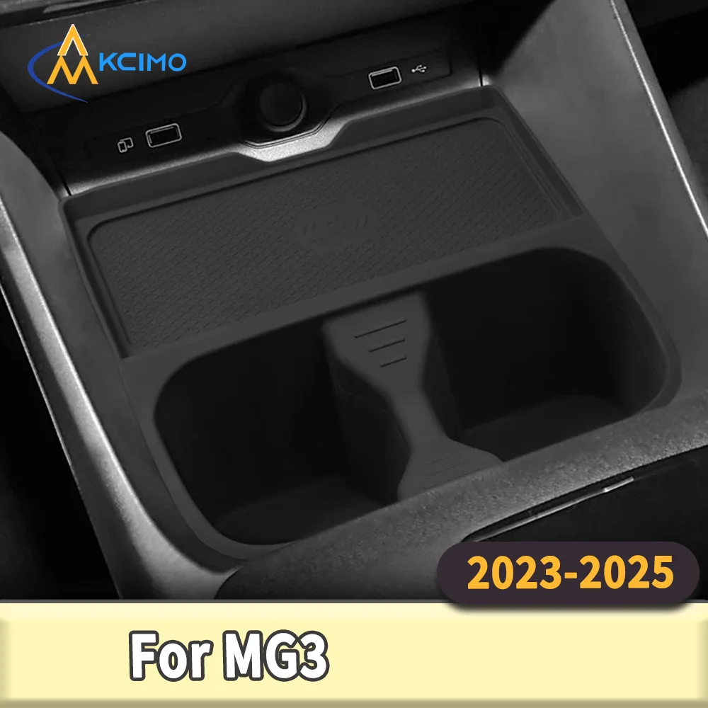 2 in 1 Cup Holder Protective Organizer Pad for MG3 MG 3 2023-2025 Silicone Wireless Anti-slip Car Interior Accessories