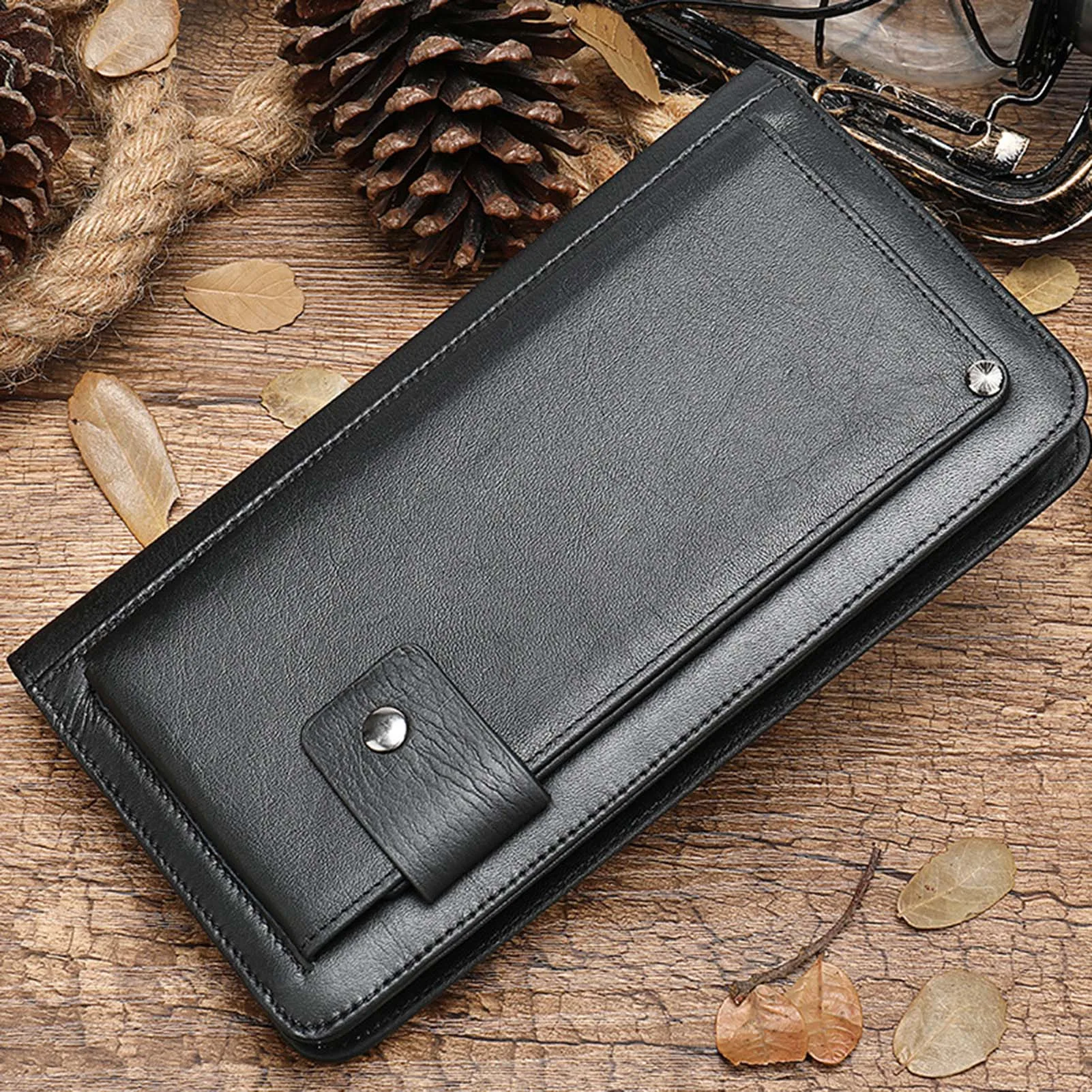 

Zipper Mobile Money Bag Fallow Long Male Clutch-Bag For Traveling Outgoing