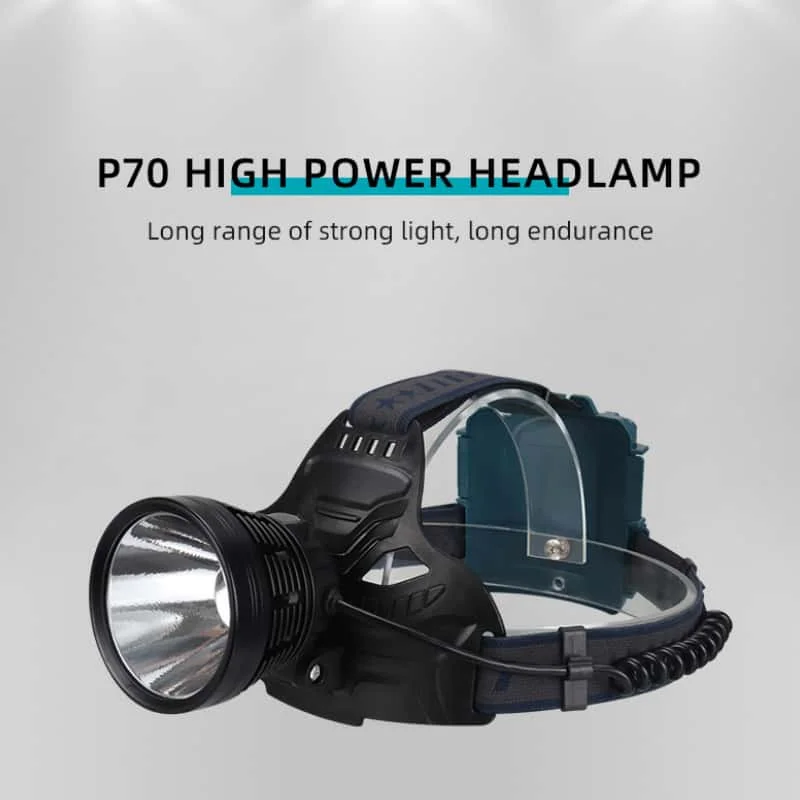 New 18650 P70 High-Power Headlamp Long-Range LED Outdoor Headlight Extended Battery Life Rechargeable Head-Mounted Flashlight