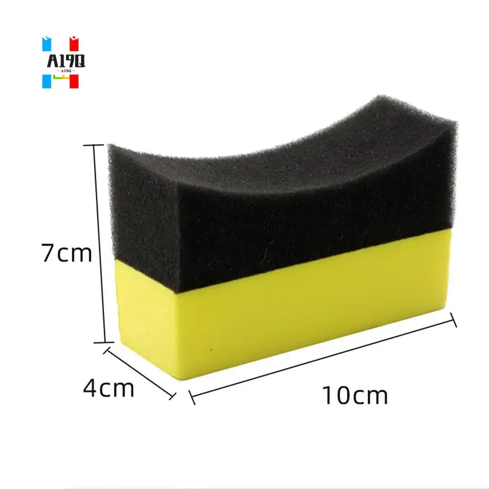 

A19Q-6Pcs Tire Contour Dressing Applicator Pads Gloss Shine Color Polishing Sponge Wax