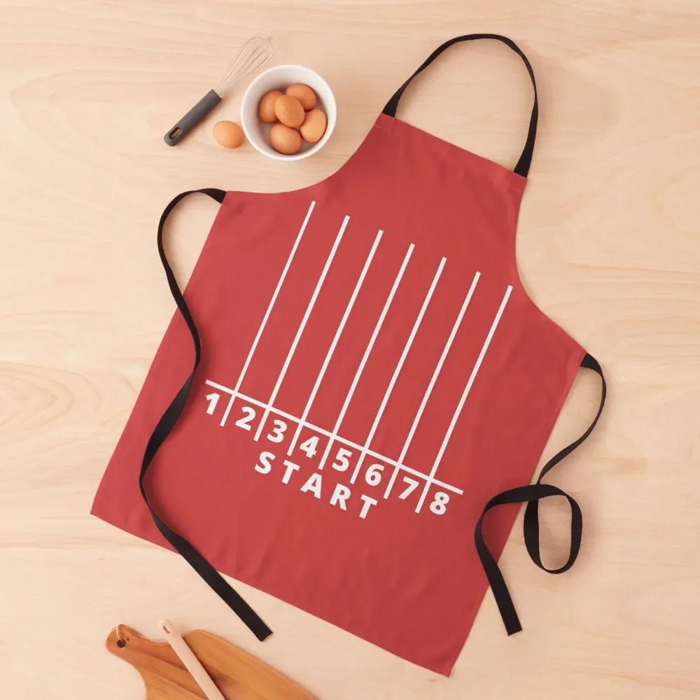 Start line of a running track. Apron Home Utensils for women with pocket Apron