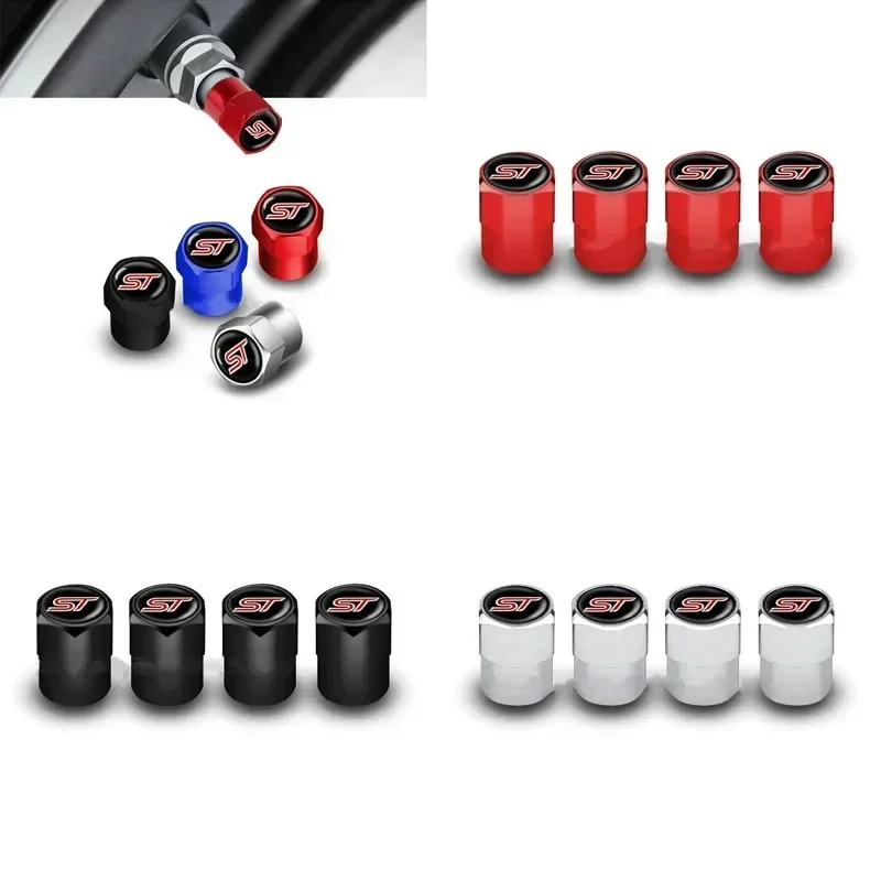 4PCS Car Wheel Tire Valve Stem Caps Airtight Cover For Ford ST Line Focus X 2 3 Mondeo Fiesta Kuga MK2 MK3 MK4 Tyre Accessories