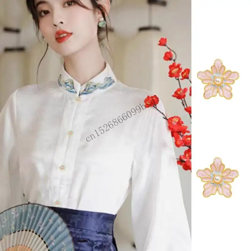 11UA 10 قطعة أزرار أكمام مصنوعة من سبيكة الزهرة أزرار معدنية للملابس مشابك للزي والسترات معطف على شكل ثوب بليزرات الخياطة #2