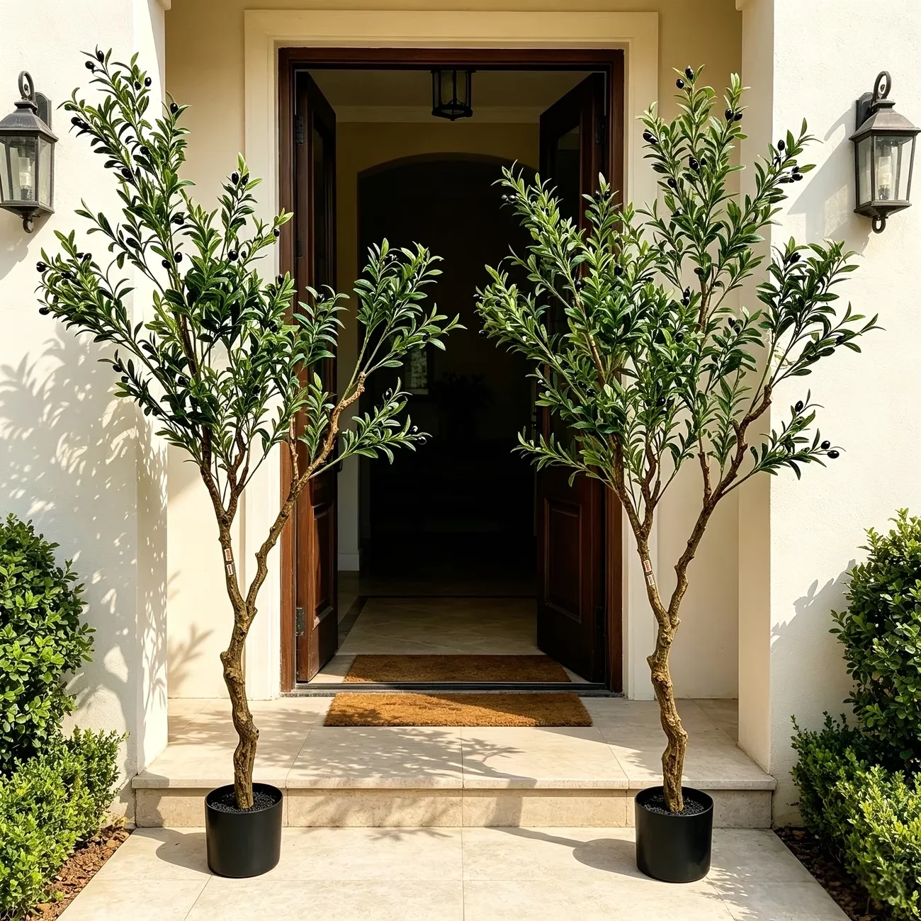 

Tall Artificial Olive Tree 120/180cm Potted Decorative Faux Olive Plant for Office Living Room Bathroom Bedroom Floor Placement