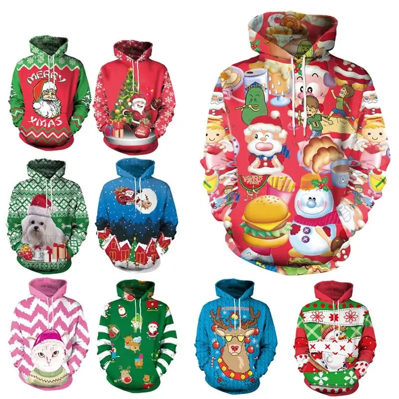 

Funny Santa Claus 3D Printed Hoodies For Men Fashion Elk Animal Christmas Pullovers Casual Kids Hoodie Streetwear Y2k Tracksuit