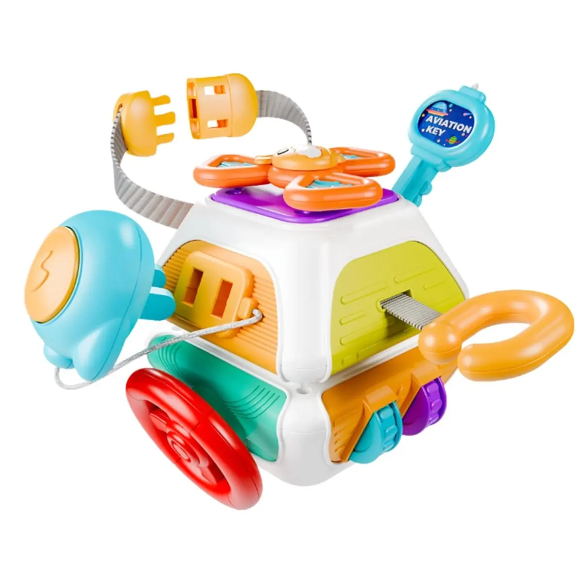 10 in 1 Infant Carseat Plane Travel Toy Educational Learning Fidget Toy for Toddlers 1-3 Years Old Boys Girls Gift