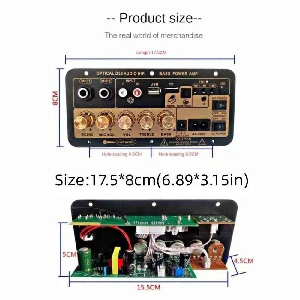 FM Radio Module Bluetooth Display Amplifier Board US/EU Wireless Bluetooth Decoder Board Durable Black&Gold FM Radio Module MP3