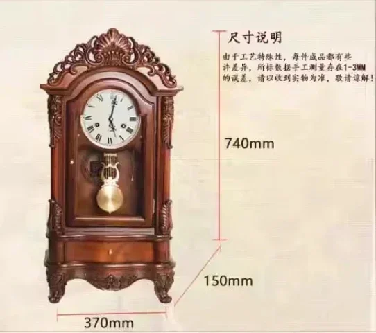 Американские ретро механические часы из цельного дерева, медный механический сердечник, европейский стиль, вилла, гостиная, маятниковые часы Y