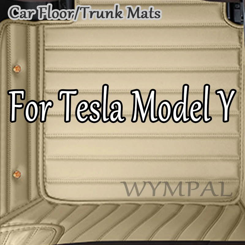 

Роскошный автомобильный коврик на заказ для Tesla Model Y 2021 2022, ковер, прочный кожаный карман для телефона, 100% подходит для вашего автомобиля