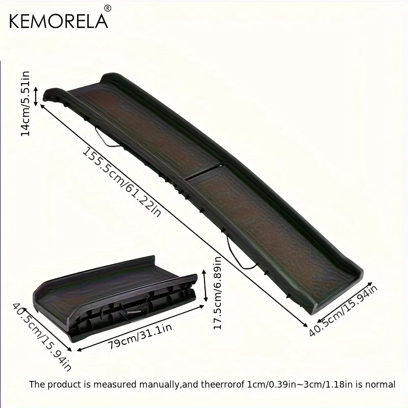 Kemorela Folding Ladder Pet Ramp For Cars Trucks & SUVs Portable Fits MAX 68KG Large Dogs With Side Rails Non-Slip Easy To Store