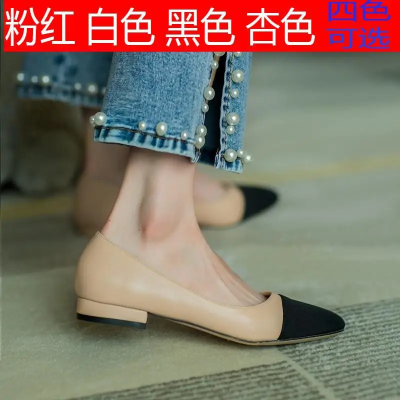 Summer High Heels Sandals Shoes Woman Basic 2024 Two Color Splicing Classic Work Shoes Fashion Women Shoes Thick Heels Sandals