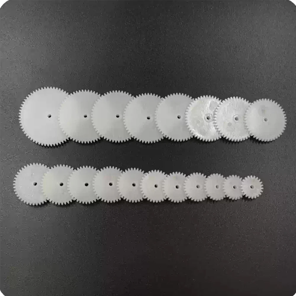 10-100pcs Plastic Modulus 0.5M Shaft Single Layer Gears 2-3mm Reduction Wheels Toys DIY Part Accessories 20T/24T/26T/28T/30T-52T