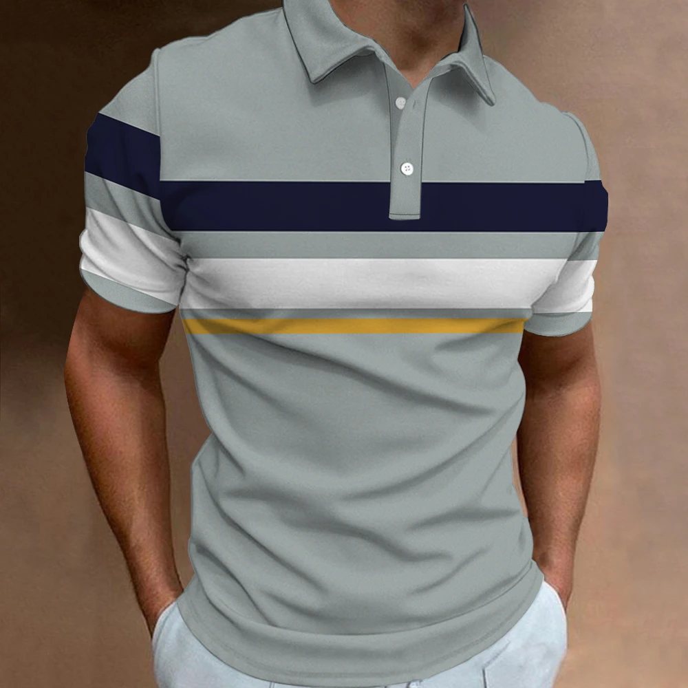 

Business Leisure Summer Men's Polo Shirt Short Sleeve Top Pattern Printed Button T-Shirt Fashion Polo Shirt Clothing New 2024