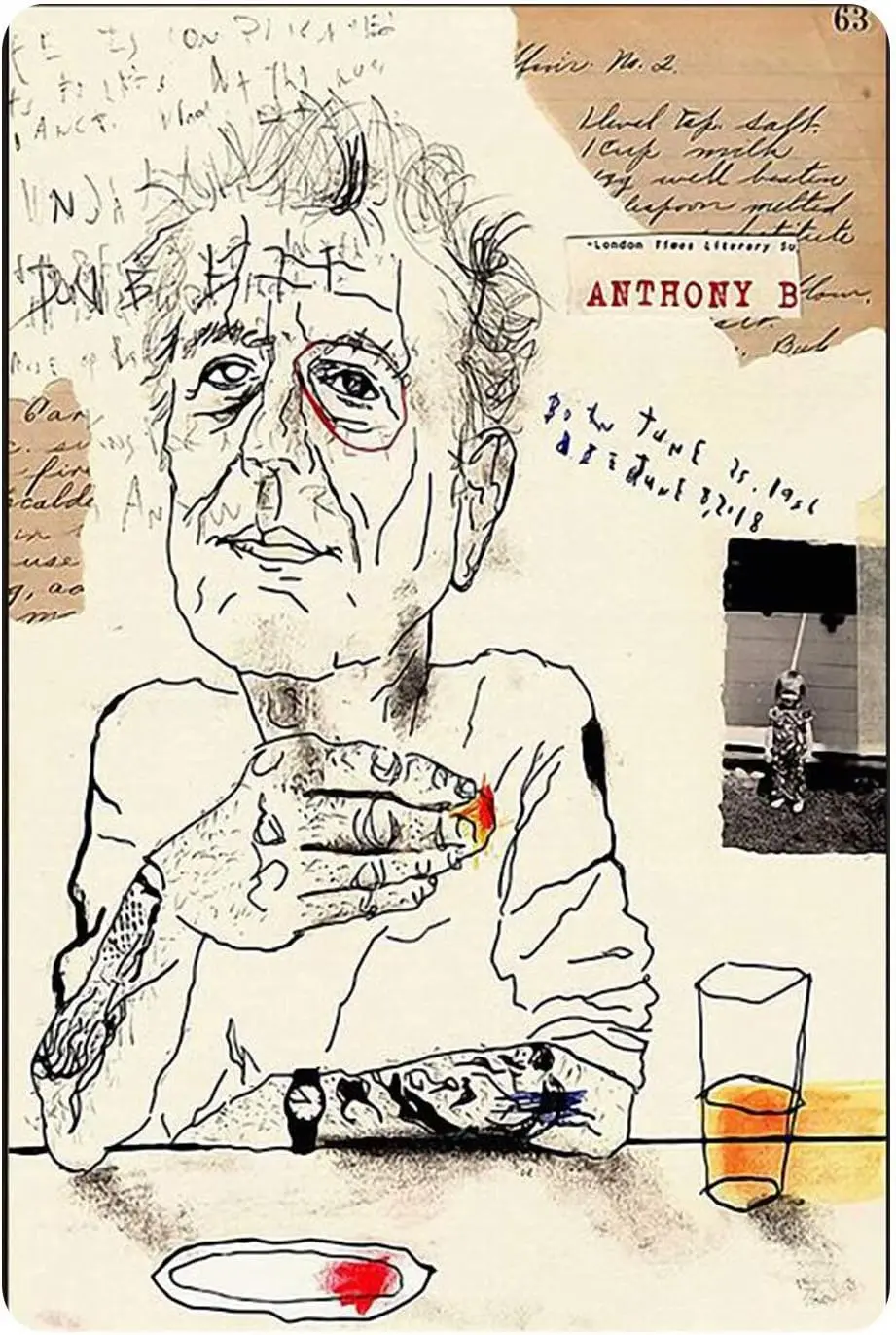 Жестяная вывеска, ретро изображение настенной стены Энтони бордейн питьевое красное вино, металлический жестяной знак для кофе, ресторана, гаража, бара стены De