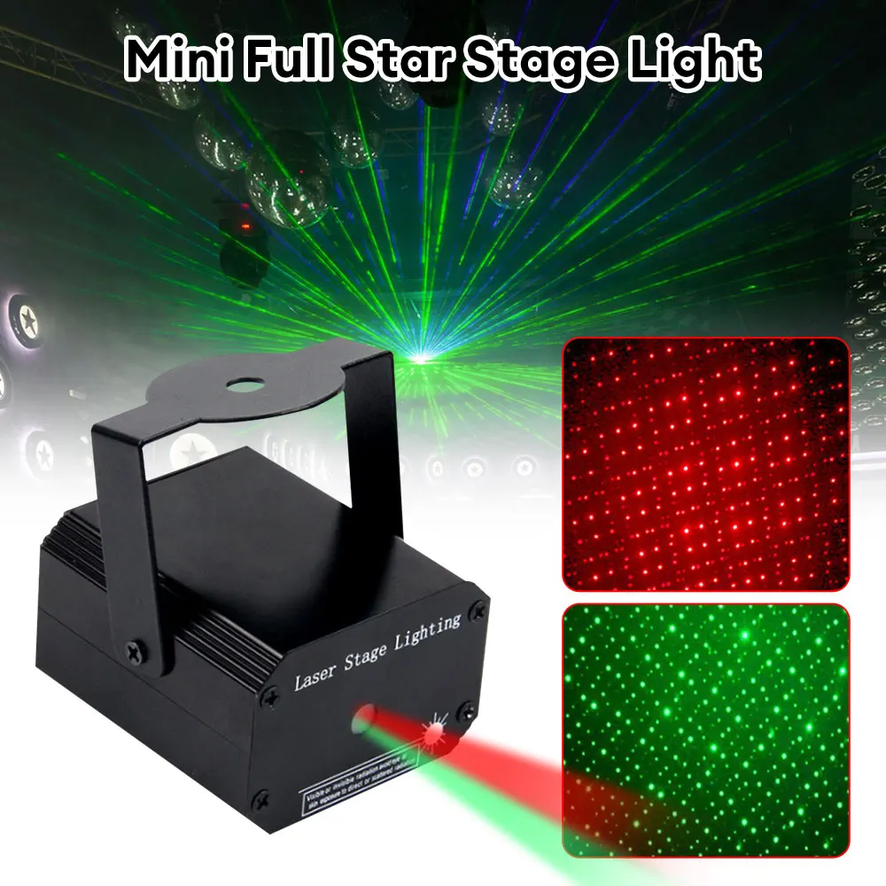 mini stage light dj dance disco bar led party xmas stage effect light red green beam star padroes projetor flash stage lamp 01