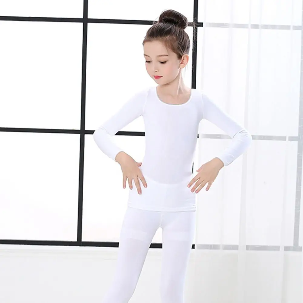 Fashion Spring Autumn Thermal Underwear Suits Elastic Fleece Ballet Underwear Set Long Warm Dance Tights Dance