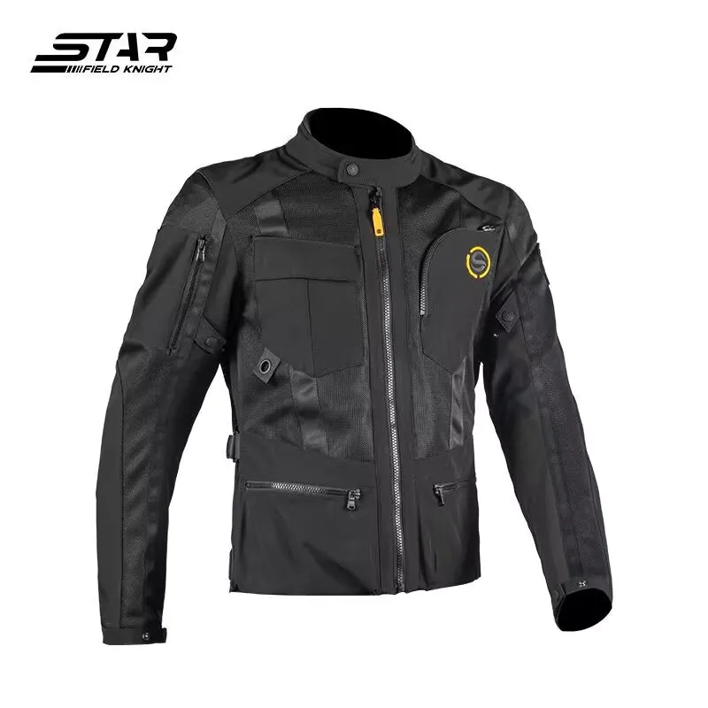 

Star Field Knight New Men's Mesh Riding Clothes Summer Breathable Black Motorcycle Jacket With Body Protective Gear Accessories