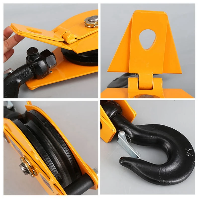 Lifting Block Labor Saving Pulley With Hook 0.5T 8.5Cm/3.3Inch Single Bearing Pulley Block