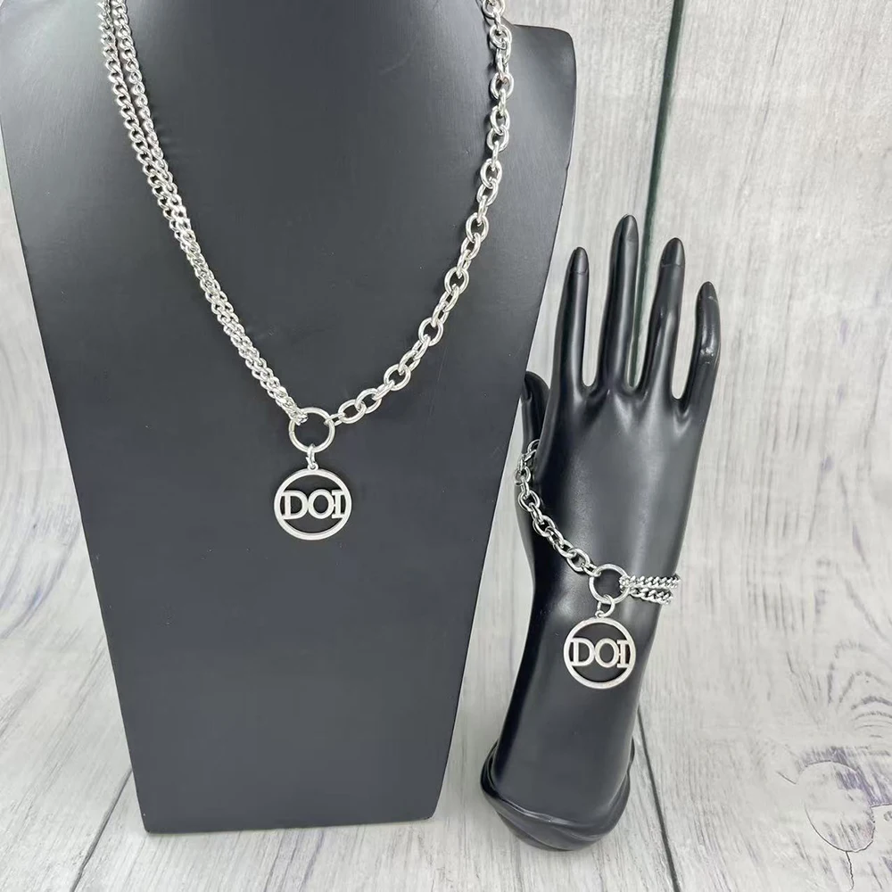 مجموعة قلادة سوار من الفولاذ المقاوم للصدأ DOI #3