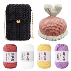 50g Cotton Yarn Beginner Crochet Yarn Easy To Use Cotton Yarn for Hand Knitting Weaving DIY Scarves Blankets Hat Clothes