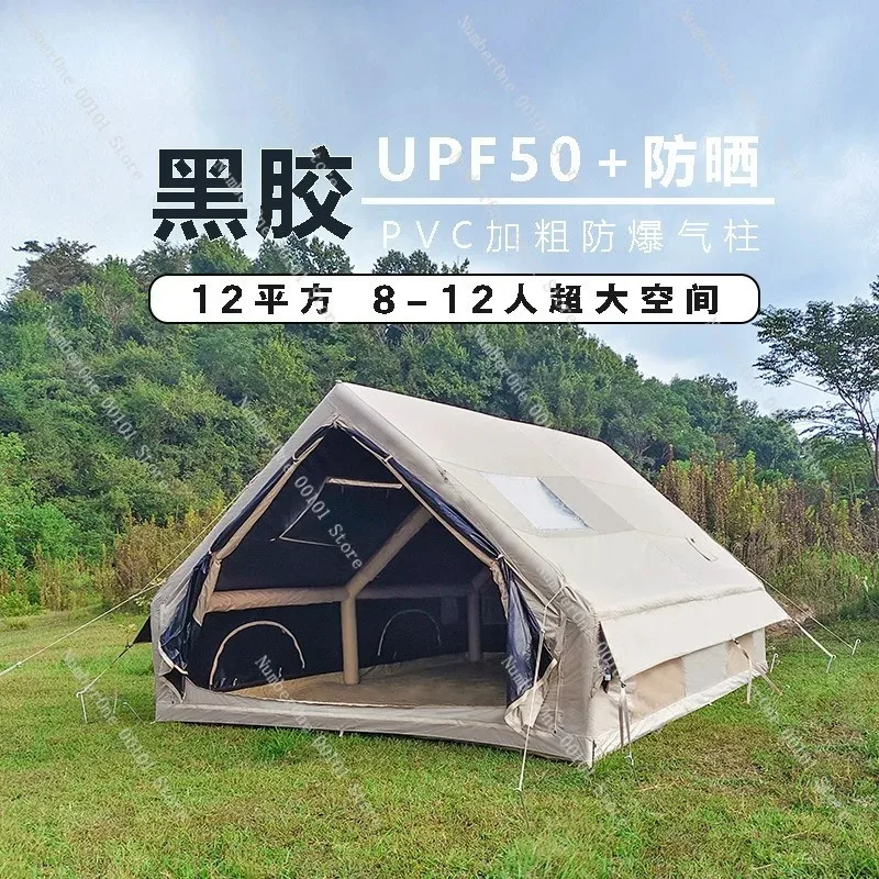12M² Inflatable Camping Tent, Waterproof Windproof All Season, Portable Outdoor Family Shelter