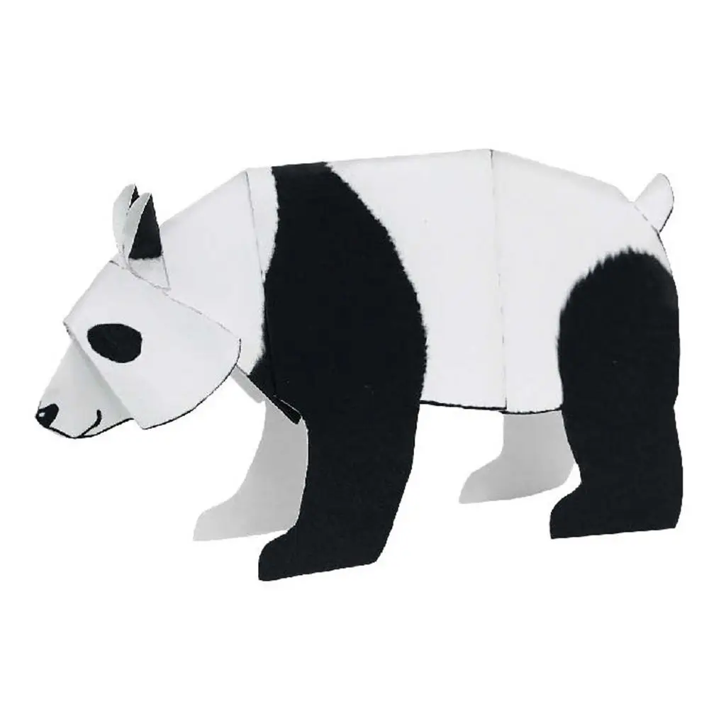 Kit de modelo de papel animal 3D: artesanía de papel DIY de Panda/Rirafa, corte de origami para estudiantes y proyecto hecho a mano de actividad entre padres e hijos