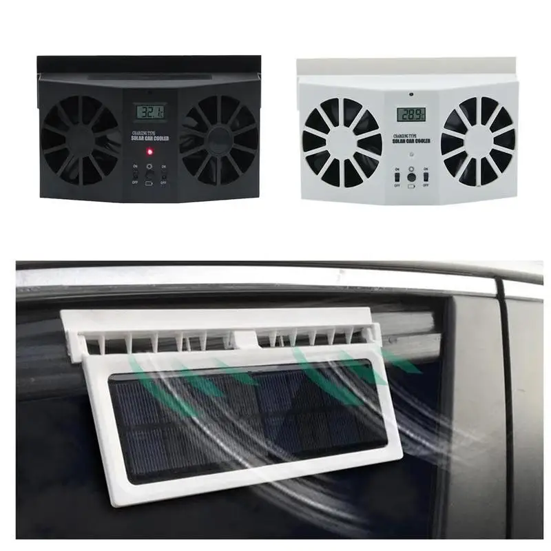 Solar Car Cooler Car Exhaust Fan Car Window Fan Cooling Radiator Energy Saving Auto Air Vent Fan Ventilation Radiato