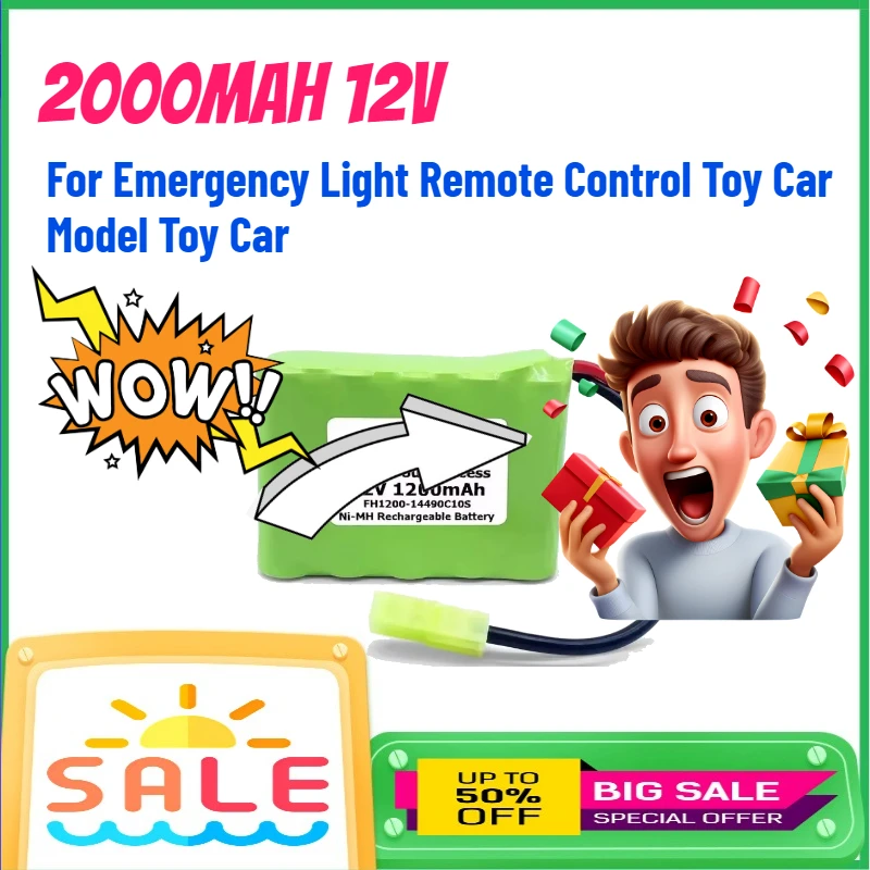 

Литиевая аккумуляторная батарея 2000 мАч 12 В для аварийного освещения, радиоуправляемых игрушек, моделей автомобилей, перезаряжаемая батарея для игрушечных машинок