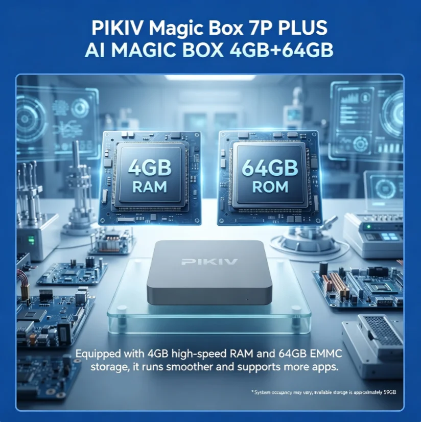 Geniune】2026 New PIKIV 7PLUS TV Box 4GB 64GB with AI Voice
