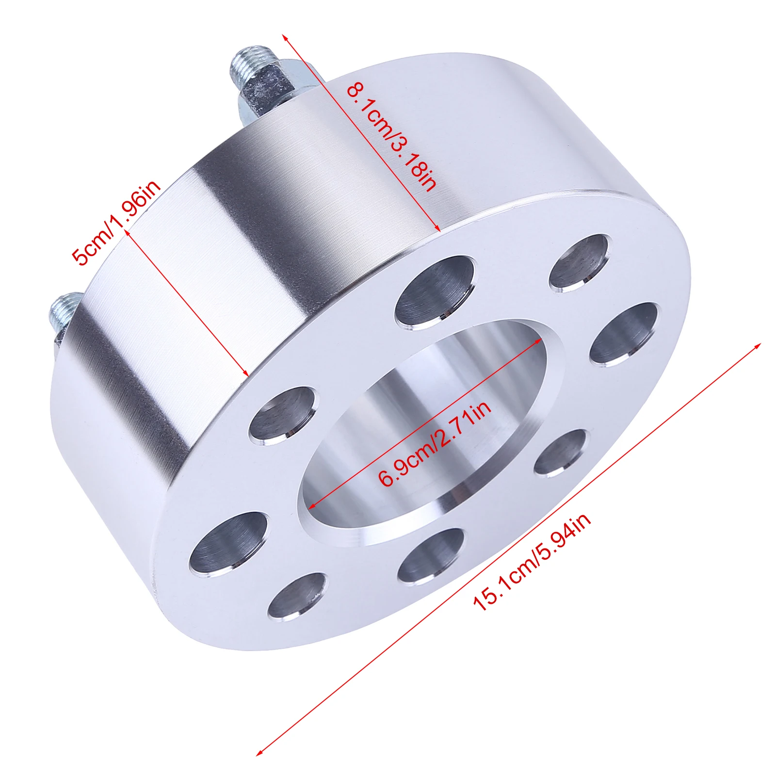 4PCS 4x110mm Flange Hubcentric Wheel Spacers 2inch Hub Centric Wheel Adapters with M12x1.25 Studs 68mm Bore Compatible for CFMot