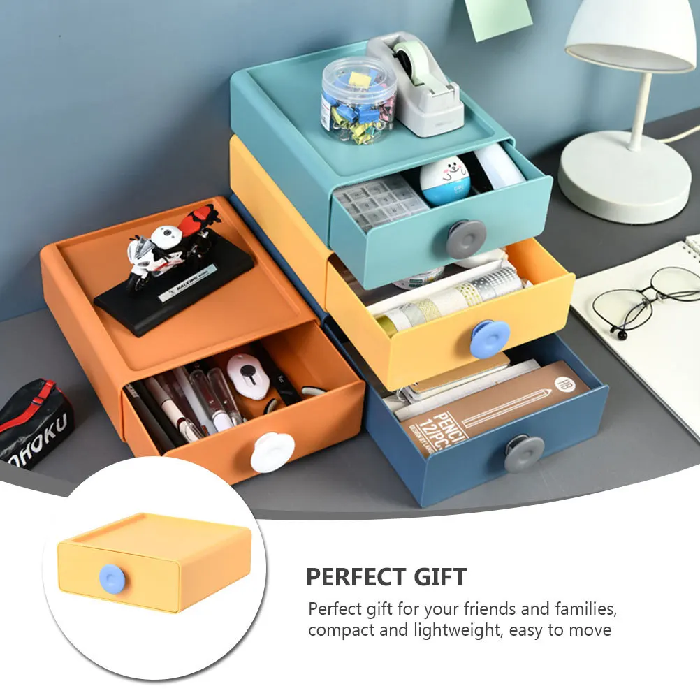 

1pc Desktop Storage Box Drawer Type Cosmetics Organizer Case Multifunctional Storage Box For Office Home Use