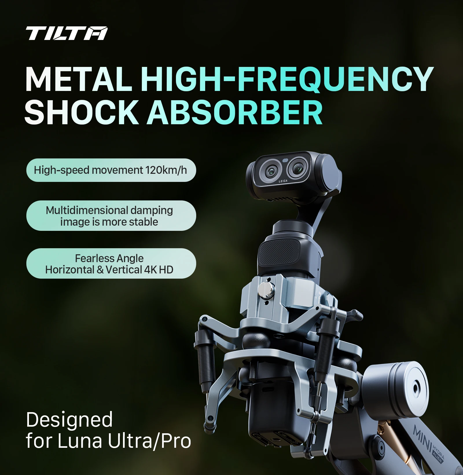 TILTA  Hydra Alien Mini Shock Absorbing Head for Insta 360 Luna Ultra/Luna Pro HDA-T15-SAH3-TG