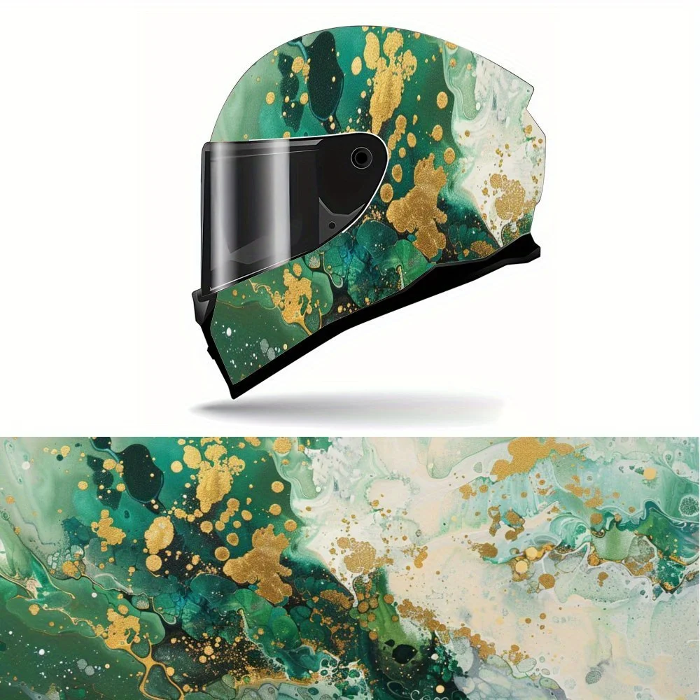 

Fashion-forward Marble Motorcycle Helmet Vinyl Wraps Sticker, Personalized Helmet Decoration Decal, Waterproof Self-adhesive Hel