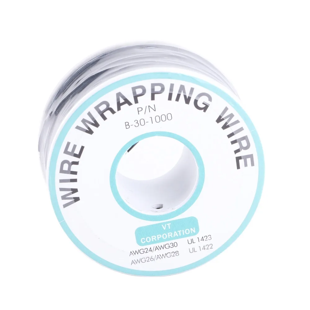 

Flexible 0.25mm Wire Wrapping Wire 30AWG Cable Black Tin Plated Copper Wire 250meter Single Core Strand DIY PCB Soldering