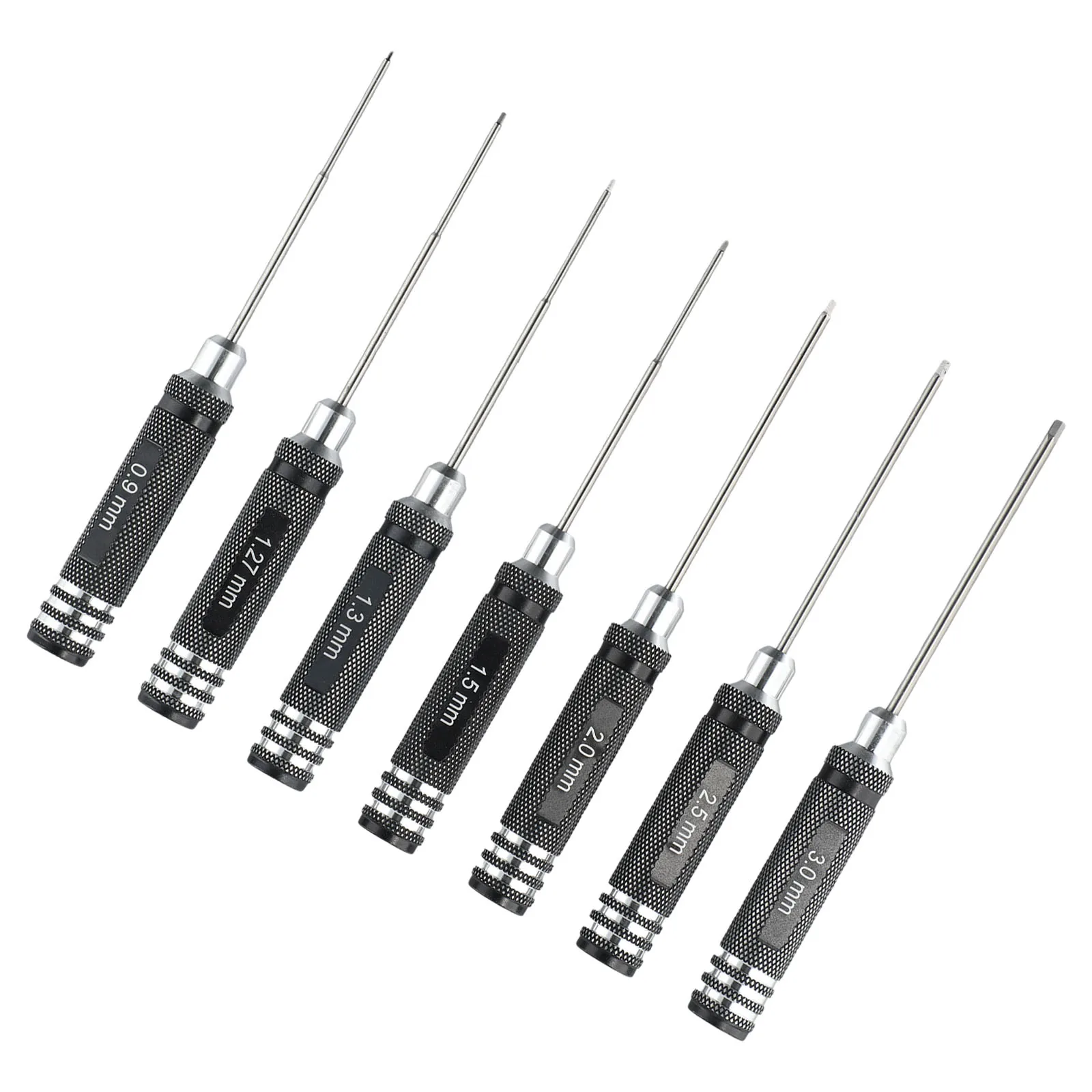 7pcs Hex Screwdrivers Set Hex Driver Wrench Screwdriver Aluminium Handle 0.9/1.27/1.3/1.5/ 2.0/2.5/3.0mm For RC Helicopter