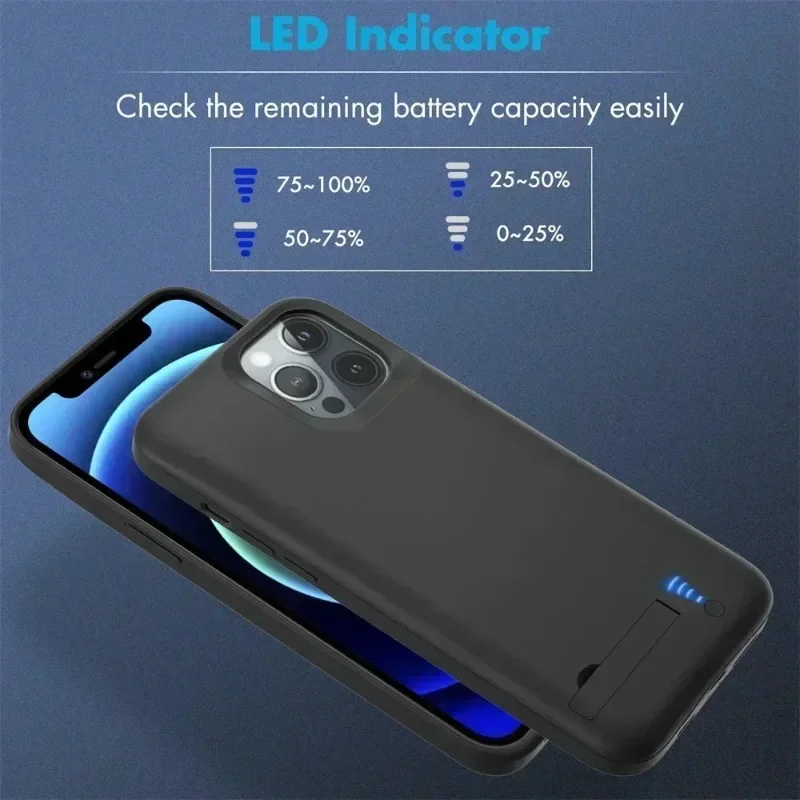10000mAh Battery Charger Case for IPhone 7 8 6 Plus X XS XR Charging Case for IPhone 11 12 13 14 15 Pro Max Power Bank Cover