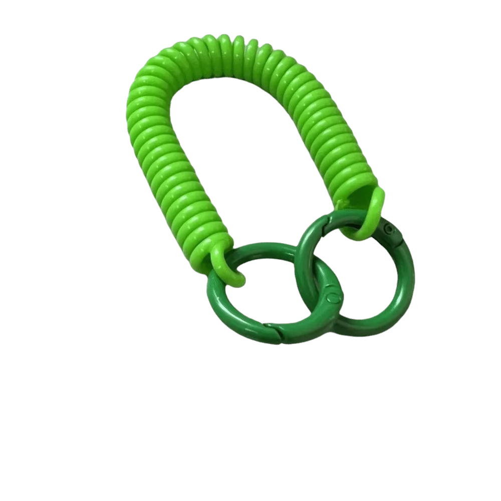 Colorful Retractable Keychain Spring Rope Double Key Rings Spiral Phone Lanyard Plastic Lightweight Anti-Lost Card Holder Strap